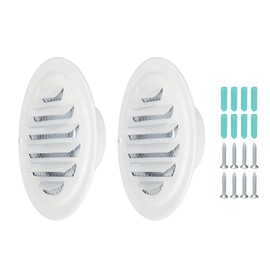 PATIKIL 3 Inch Round Air Vents, 2 Pcs Outlet Vents Cover Bulk Cover 304 Stainless Steel Louver Grille Cover Ducting Air Ventilation Wall Vent Cover for Ceiling Mount Bathroom Vent, White