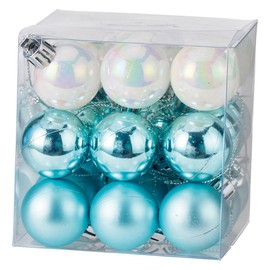 Tokyodo XB002035-005 Christmas Ornament, Decoration, Parley Ball 30, Pearl/Blue, Diameter 1.2 inches (3 cm), Pack of 27