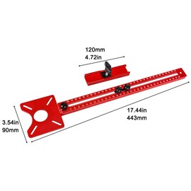4 in 1 Router Milling Groove Bracket, Aluminum Alloy Router Circle Cutting Jig, Multifunctional Cabinet Hardware Jig Router Circle Cutting Jig for Router Tool(SIZE:400mm+slottin-EdgeMilling)