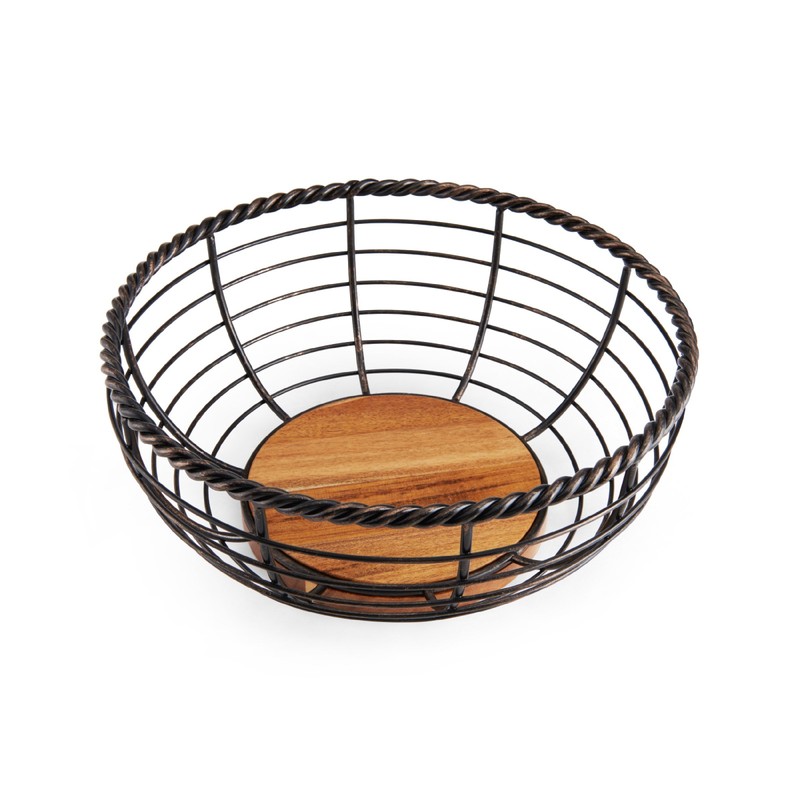 Gourmet Basics by Mikasa Rope Centerpiece Fruit Storage Basket, 11",