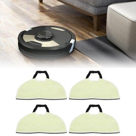 4Pcs Vacuum Mop Replacement Pads, Reusable Mop Cloth Pad Microfiber Soft Vacuum Mop Pads Compatible with Shark RV2410WD RV2610WD Robot Vacuum