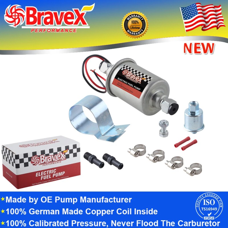Bravex Electric Fuel Pump Low Pressure 5-9 PSI Gas Diesel