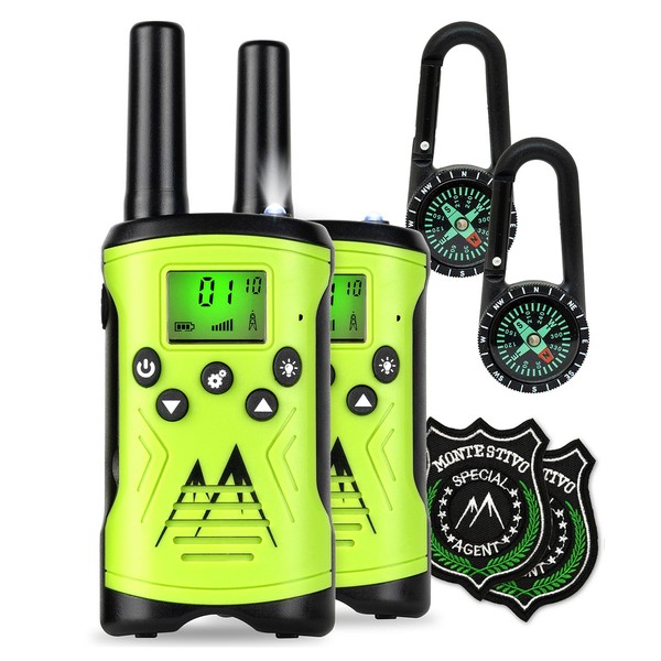 Monte Stivo® Agent | Kids Walkie Talkie Set with Compass, Badge and Torch | Transceiver Kit Gift Toys for Boy Girl from 5 Years
