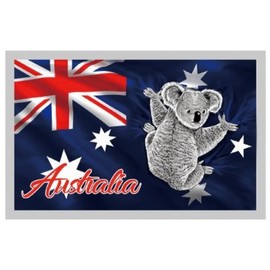 I Love Aus Aussie Flag with Koala Fridge Magnet