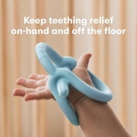 Frida Baby Get-A-Grip BabyTeether for Teething Relief | 100% Food-Grade Silicone Teething Toys for Baby 0-6, 12, 18 Months Infant, BPA-Free, PVC-Free | Blue