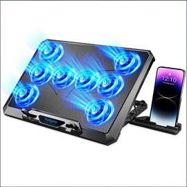 Laptop Cooling Pad for HP Victus HP 15.6 inch Gaming Laptop ，with 8 Fan, Adjustable Speed, 5-Level Height Adjustment, Mute Silent,Built-in Phone Stand
