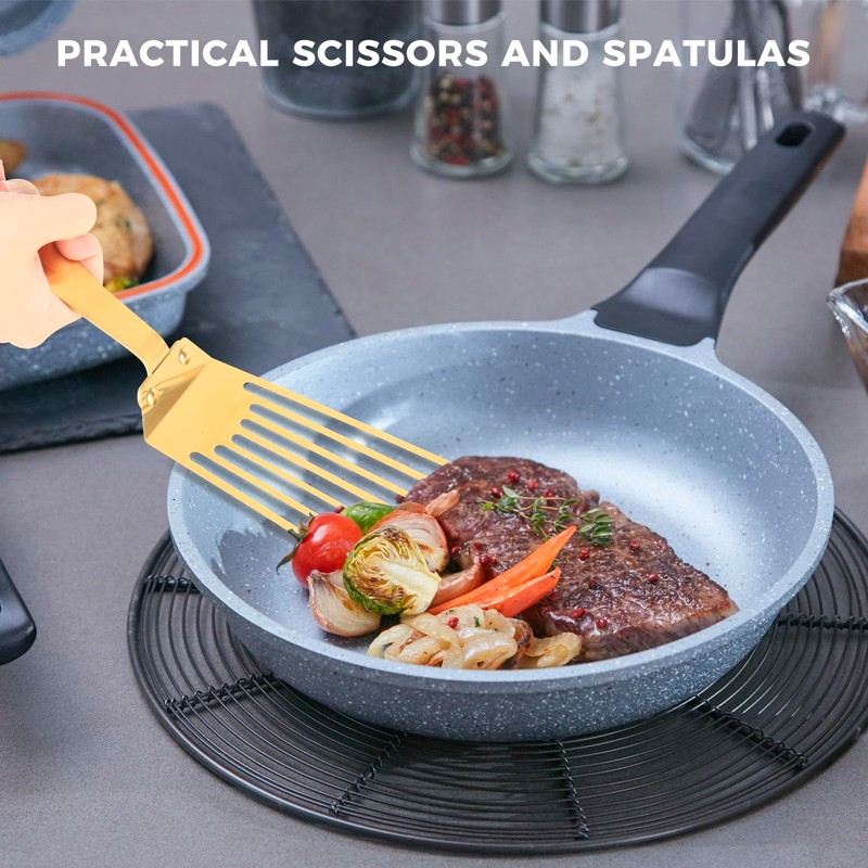 Snailhouse Slotted Spatula, Stainless Steel Metal High Heat Cooking Fish