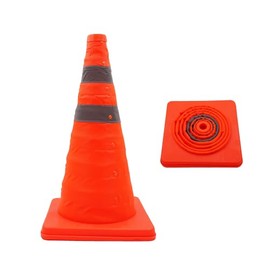 18" Traffic Safety Cones with Reflective Stripes, Set of 3, Hi-Vis Green Safety Vest Included (1, 18“)