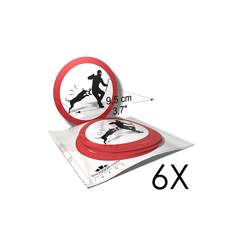 Traffic Sign Stickers - Warning Guard Dog - Thief -