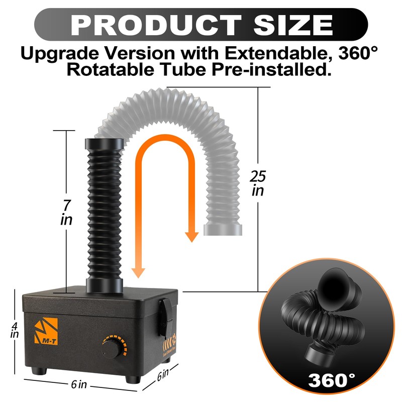 M-T Solder Fume Extractor, 80W 168m³/h Soldering Fume Extractor Smoke