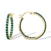 Santuzza 925 Sterling Silver Huggie Hoop Earrings 2.08 CT Green