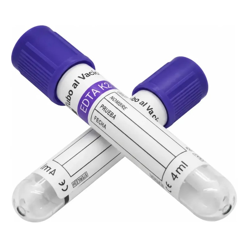 Tubo Lila 4ml Bmh Tipo Vacutainer Caja 100 Piezas