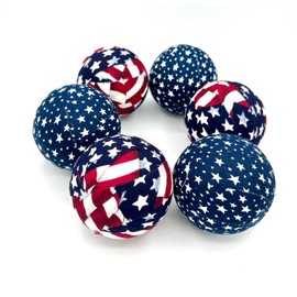 3" Old Glory Patriotic Flag Fabric Ball Bowl Filler Orbs Set
