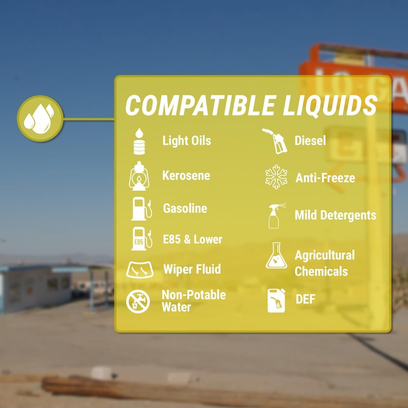 TERA PUMP e85 e15 Electric Liquid Transfer Pump, 10ft Hose,