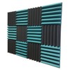 2x12x12 (12 Pack) TEAL/CHARCOAL Acoustic Wedge Panels Soundproofing Studio Foam