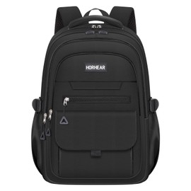 HORHEAR Backpack Teenager Girls for School, School Backpack Aesthetic for College Student Boys Girls Teenagers (Black), black