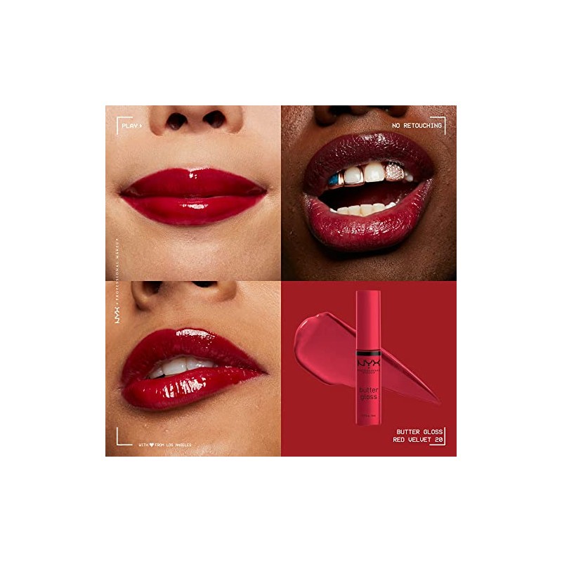 NYX PROFESSIONAL MAKEUP - Brillo de labios antiadherente, terciopelo rojo