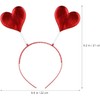 4pcs Love Heart Headband Glitter Red Heart Head Boppers Valentines