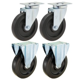 Caster Replacement Kit for Rubbermaid | Set of 4 | 5" Non-Marking Rubber for Rubbermaid 4600 and 4700 Series Carts and Trucks