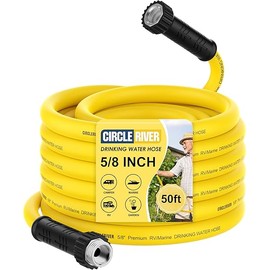 RV Drinking Water Hose 50FT with Storage Bag, 5/8" Premium Fresh Water Hose for RV, Camping, Marine, Trailer and Truck, BPA Free, Anti-Kink and Leak-Free, Drinking Water Safe