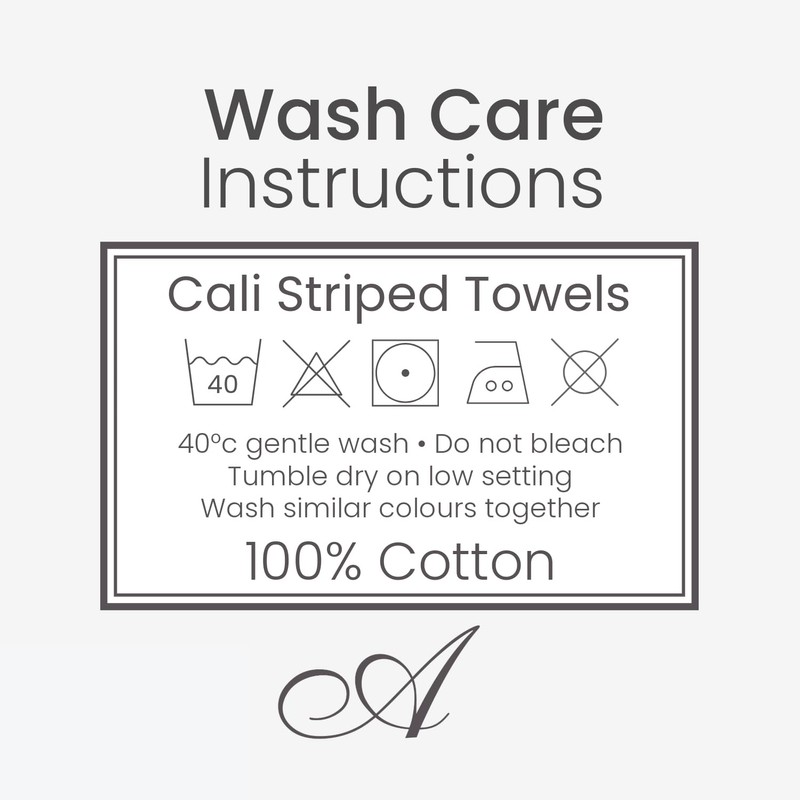 Allure Cali Striped Hand Towels Pack of 2 50 x