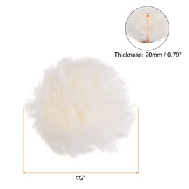 HARFINGTON 6pcs Wool Buffing Pads, 1.2 Inch Wool Polishing Pad Soft Buffing Pads Polishing Wheel with Hook and Loop Polishing, Buffing and Cutting for Car, Furniture