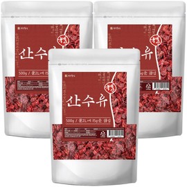 Domestic dried dried Cornus officinalis 500g, 3 seeds removed Gurye Cornus officinalis / 국산 말린 건산수유 500g 3개 씨제거 구례 산수유