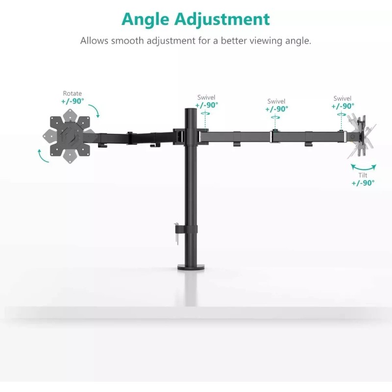Wali Soporte Para 2 Monitores Doble Dual Escritorio Wali M002