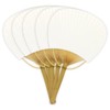 Made in Japan, Flat Bamboo Uchiwa, Small, White, Plain, 5
