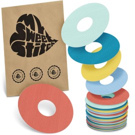 MySweetStitch Plasters for Freestyle Libre 3 Sensor, Waterproof, Breathable and Skin-Friendly (Pack of 25), Round, Made in Germany, Outer Diameter 60 mm, Inner Diameter 20 mm, Pastel