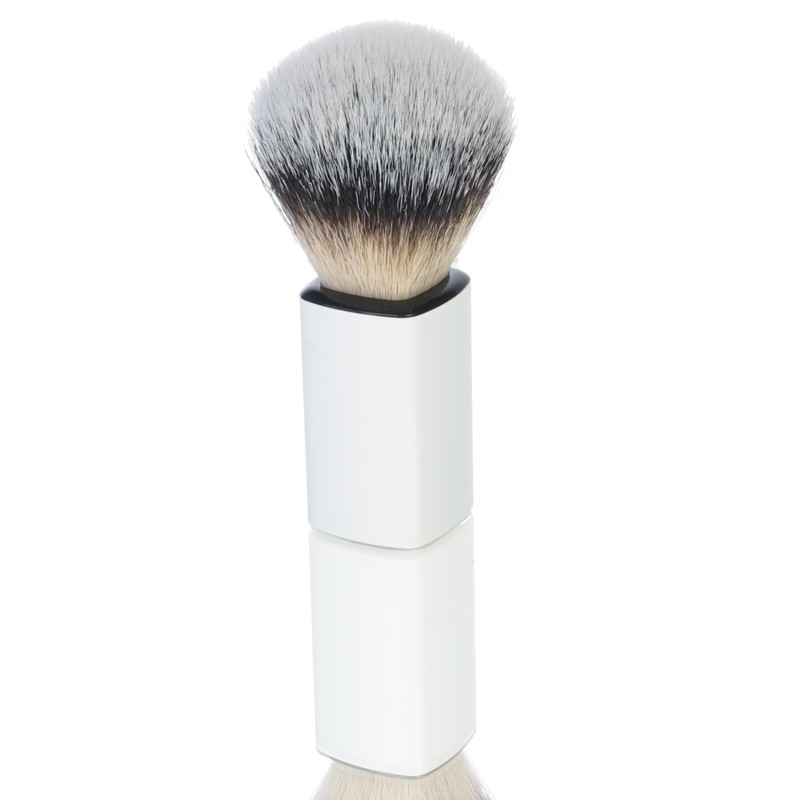 Shaving Brush Synthetic Hair with White Plastic Handle Height 10