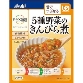 Wakodo Balance Menu, 5 Types of Vegetables Boiled with Kinpira, 3.5 oz (100 g) x 6 Packs (Crush with Tongue)