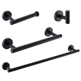 Fapully Luxury European Style Four-Piece Set Wall Mounted Black Bathroom Accessory SeriesColor: Black