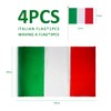 One Italian Flag, Three Italian Hand Flags with Posts, Rain