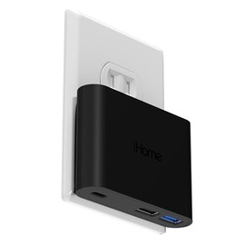 Cargador de Pared USB multipuerto iHome 32 W AC Pro: estación de Carga para Varios Dispositivos con 3 Puertos USB (1 USB-C, 2 USB-A): Carga rápida, co