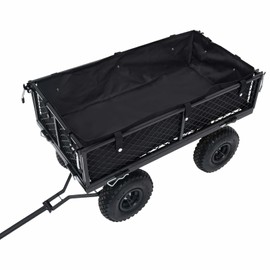 Gecheer Garden Cart Liner, Heavy Duty Garden Cart Fabric Liner Black, Durable Liner for Outdoors Lawns Yards Farms Work 31.9"x16.1"x8.3" Fabric (Cart not Include)