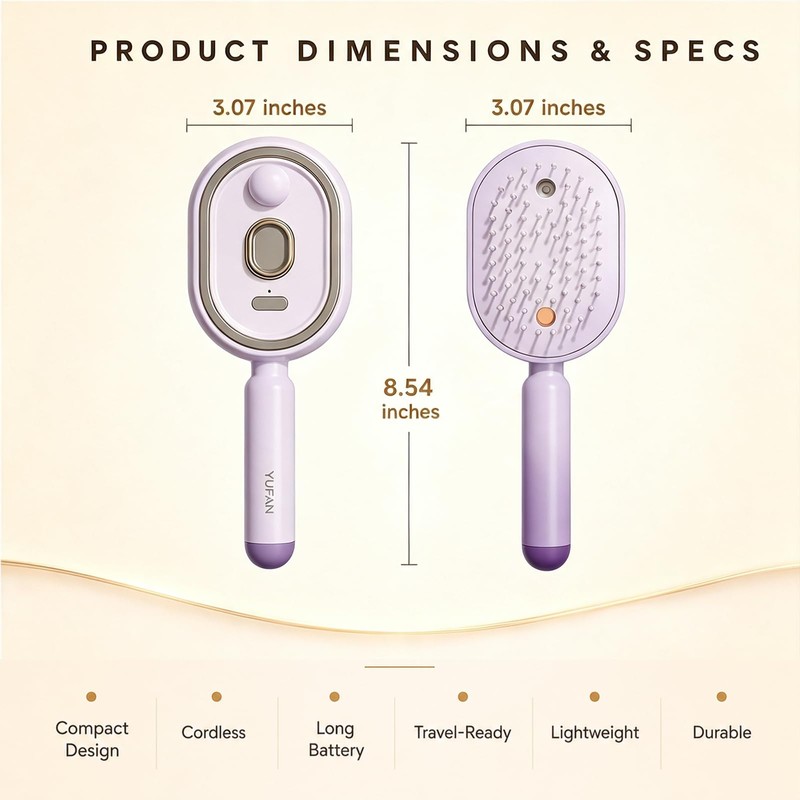Electric Spray Air Cushion Massage Comb, Rechargeable Steam Brush for