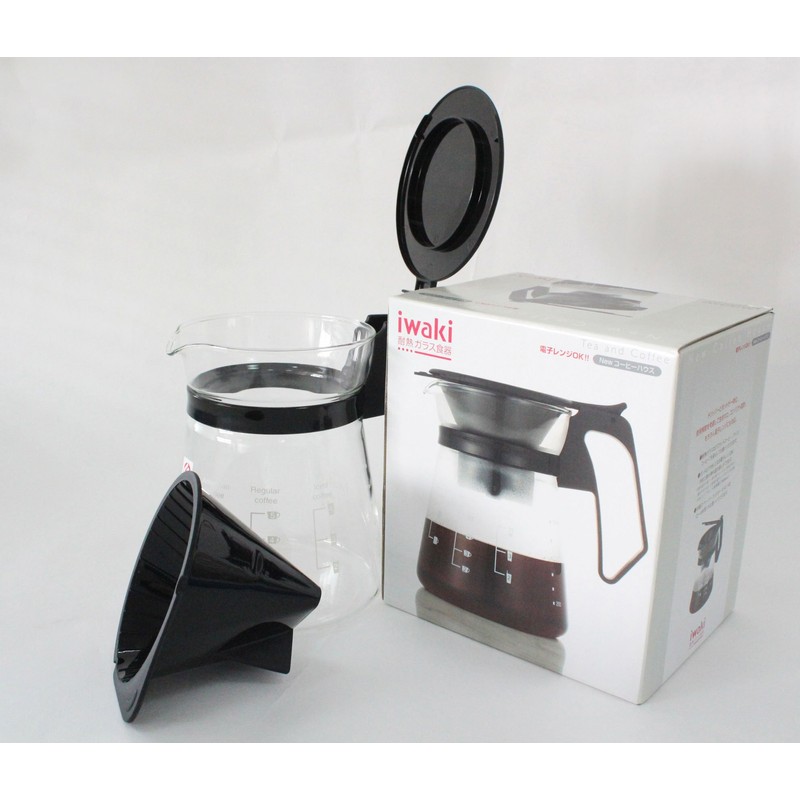 iwaki(イワキ) 耐熱ガラス コーヒーサーバー & ドリッパー ポット コーヒーハウス 600ml KT8685-BK クリア