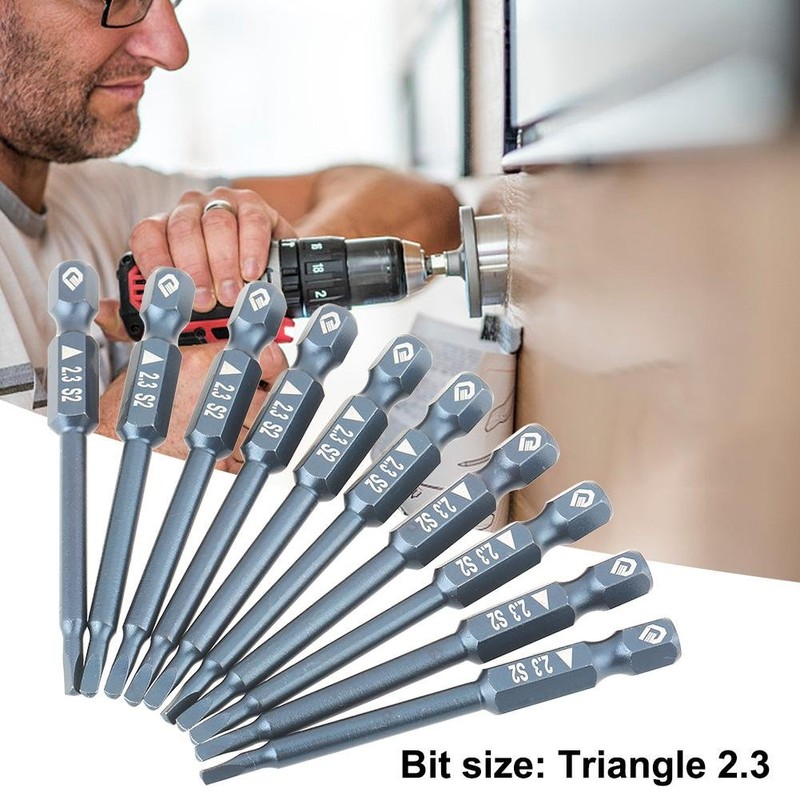 Triangle Screwdriver Bits with 1/4 Inch Shank Alloy Steel Triangular
