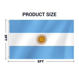 Argentina Flag 3x5 Ft Argentinian Flag for Party Parades Sports Events Patriotic Holidays Outdoor Indoor Decorations