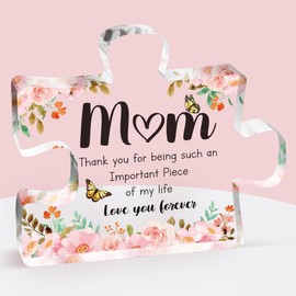 Gifts for Mum, Delicate Mum Gifts from Daughter Son, for Mum - Acrylic Puzzle Plaque, Birthday Mum, Mothers Day Women