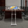 Rolling Acrylic Podium Stand Adjustable Podium Lectern Stand with Lockable
