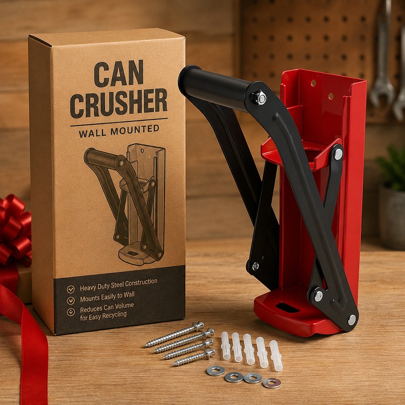 16 oz Wall-Mounted Can Crusher for Recycling – Heavy-Duty Steel