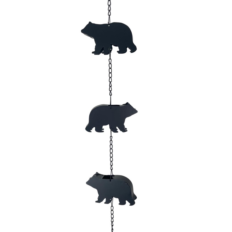 Black Bear Rain Chain - 75 inches Long with 8