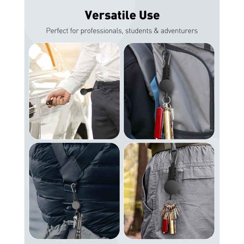 Pawfly 2 Pack Retractable Keychain, Retractable Key Holder, Heavy Duty
