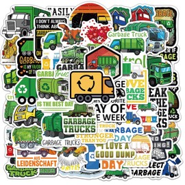 100 Pcs Garbage Truck Stickers Decals Waterproof Vinyl Sticker Suitable for Water Bottles,Laptop,Luggage,Teens Adults,Keyboards,Backpacks,Skateboards,Helmet,Water Bottles,Scrapbooks，Truck Stickers