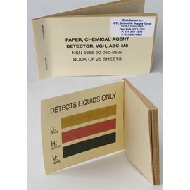 CTL Scientific, M8-100, M8 Paper - Chemical Agents Liquid Detectors, Booklet of 25 Strips