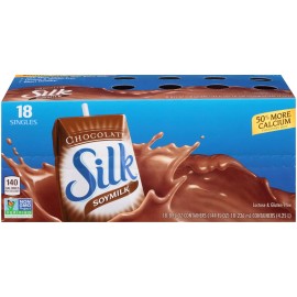 Silk Chocolate Soymilk 8 Fl Oz Pack of 18 Dairy Free Non GMO Vegan Alternative
