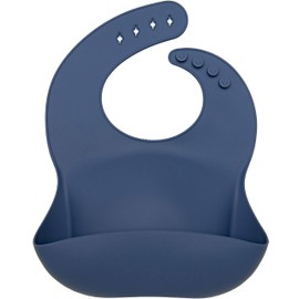 Loulou Lollipop Silicone Baby Bib Adjustable Fit, Easy Clean - Vintage Indigo