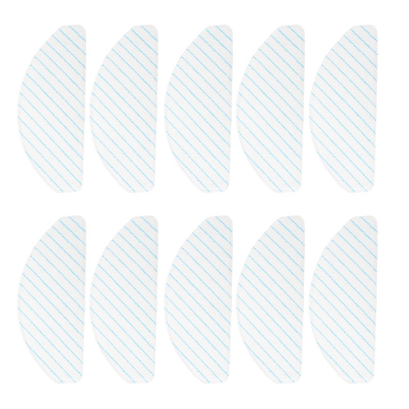 10pcs Sweeping Robot Disposable Mop Microfiber High Absorption Replacement Mopping